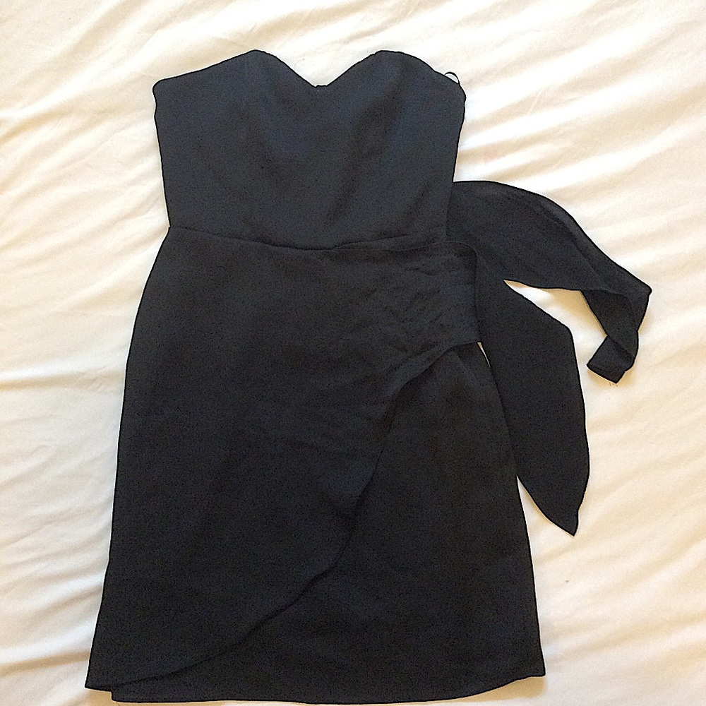 Express Black Strapless Dress with tie